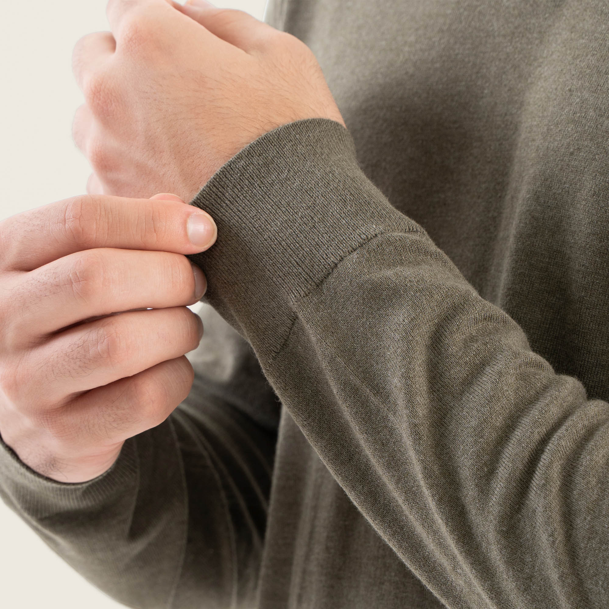 Mens | Elliot Featherlight Long Sleeve Polo | Vetiver