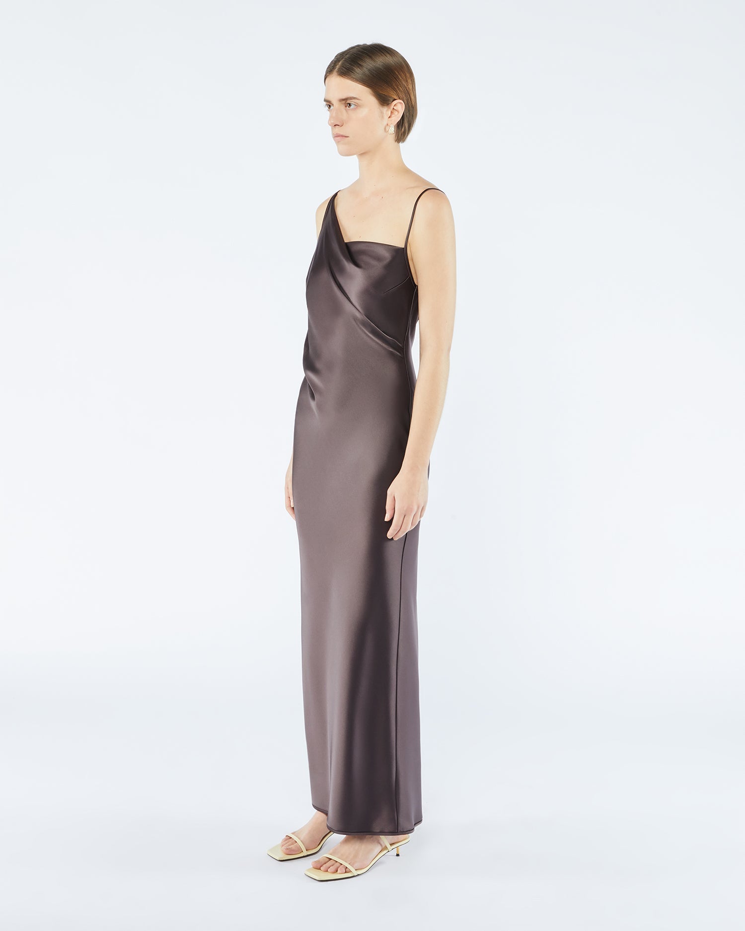 Womens | Lennie Slip Satin Maxi Dress | Coffee Bean