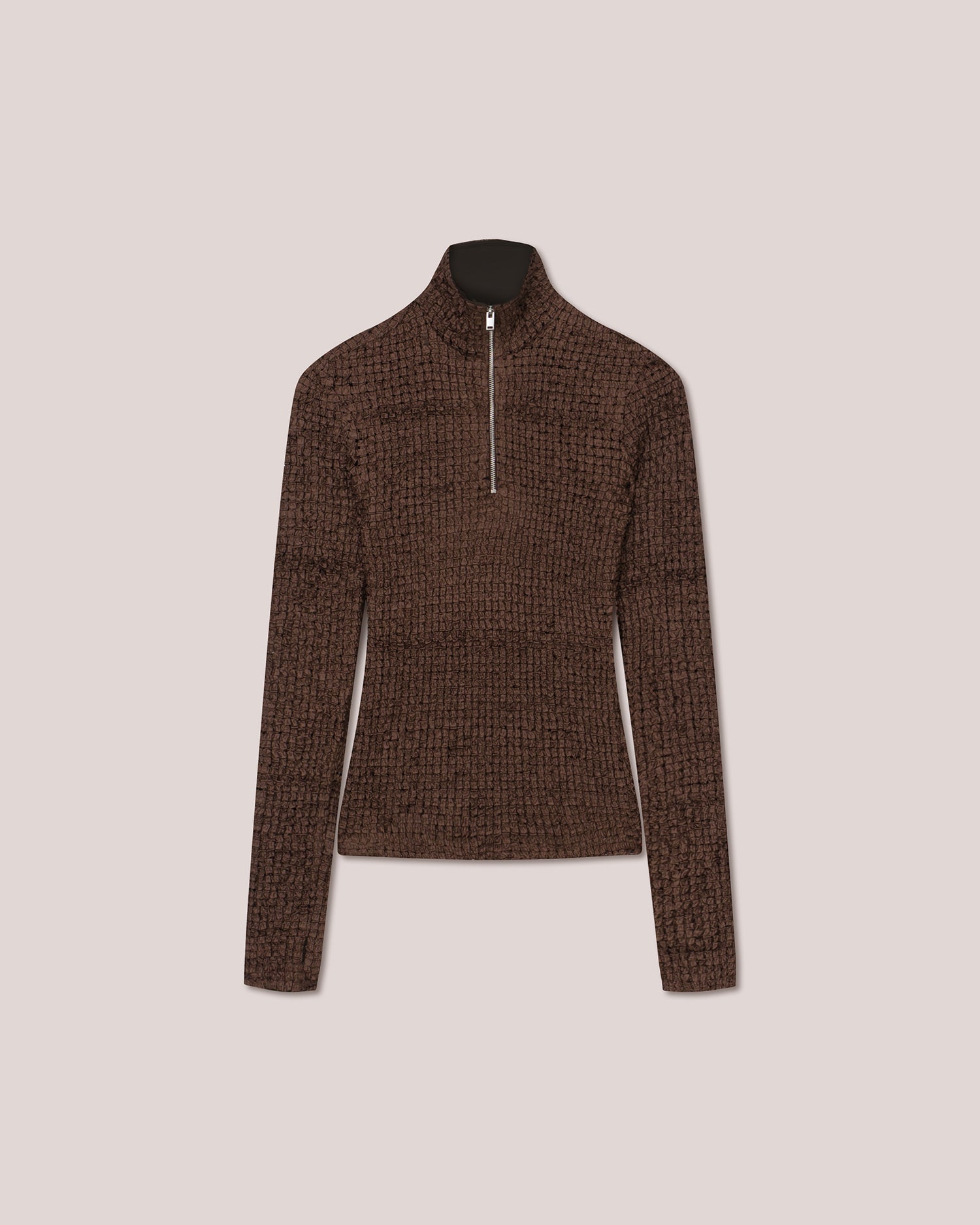 Womens | Flora Funnel Neck Top | Brown