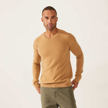 Mens | Liam Cashmere V-Neck Sweater | Camel
