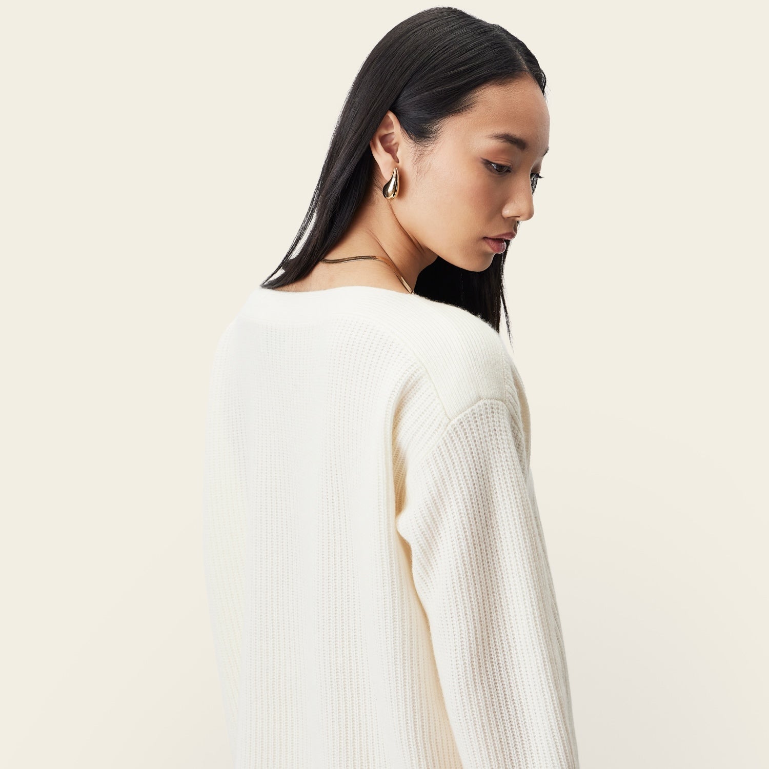 Womens | Lila Chunky Cashmere Boatneck | Ivory