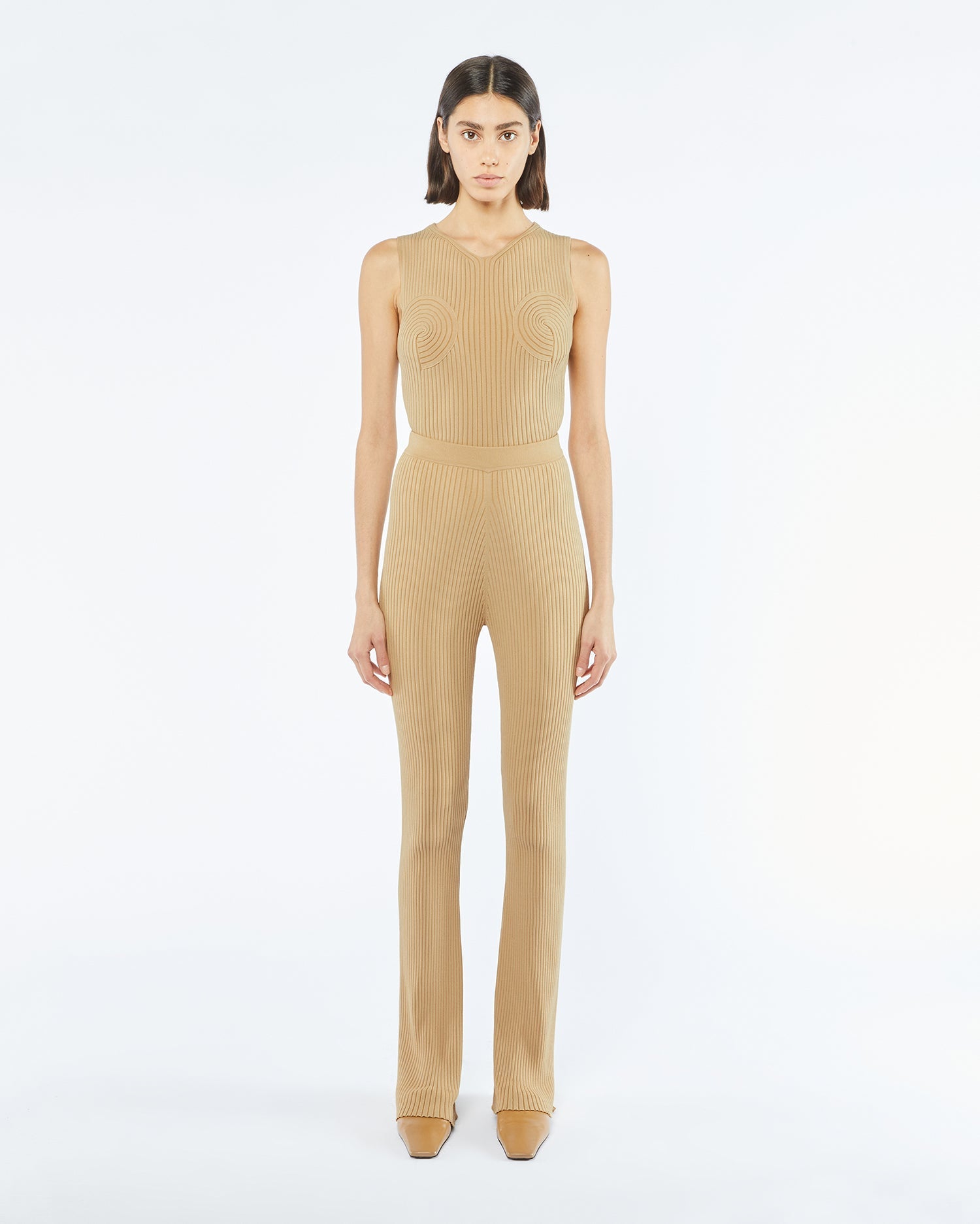 Womens | Alea Ribbed Pants | Sand