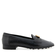 Paulette | Black Mini Embossed Crocco Faux Leather