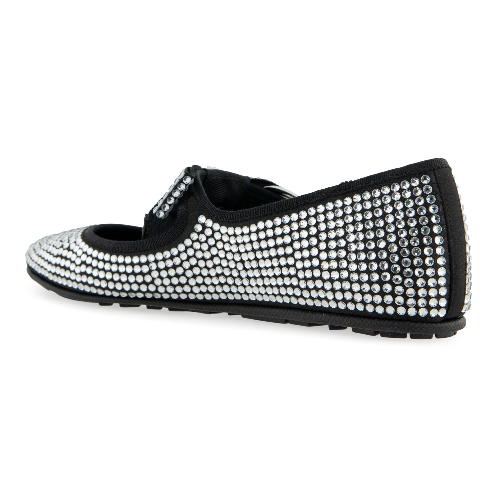 Poppy Casual Flat | Black Satin Polyester/Thermoplastic Elastomers