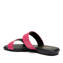 Concetta Sandal Flat | Magenta Faux Crinkle Patent