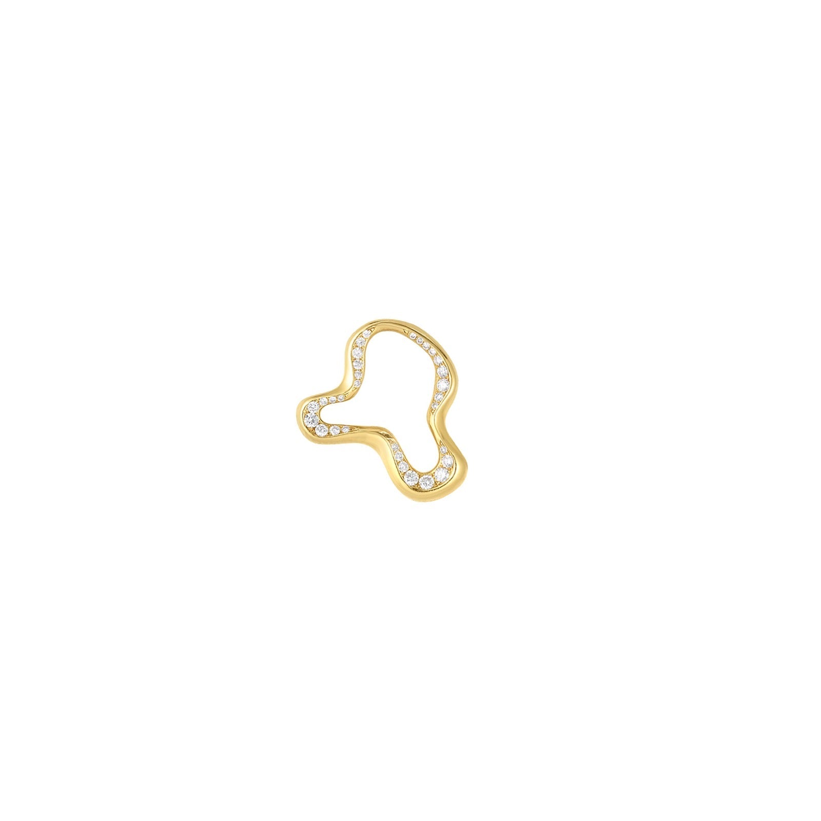 14k gold Demi Pavé Ripple Charm on a white background