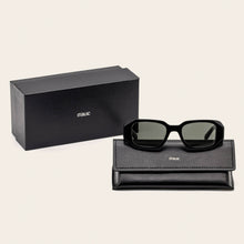Unisex | Gabriele Rectangle Italian Acetate Sunglasses | Black
