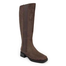 Daria Boot Low Block Heel | Java Faux Suede
