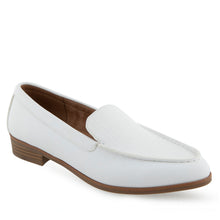 Edna Tailored Loafer | White Faux Leather