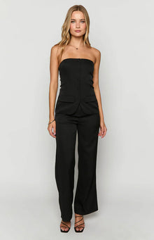 Dien Strapless Button Up Top | Black
