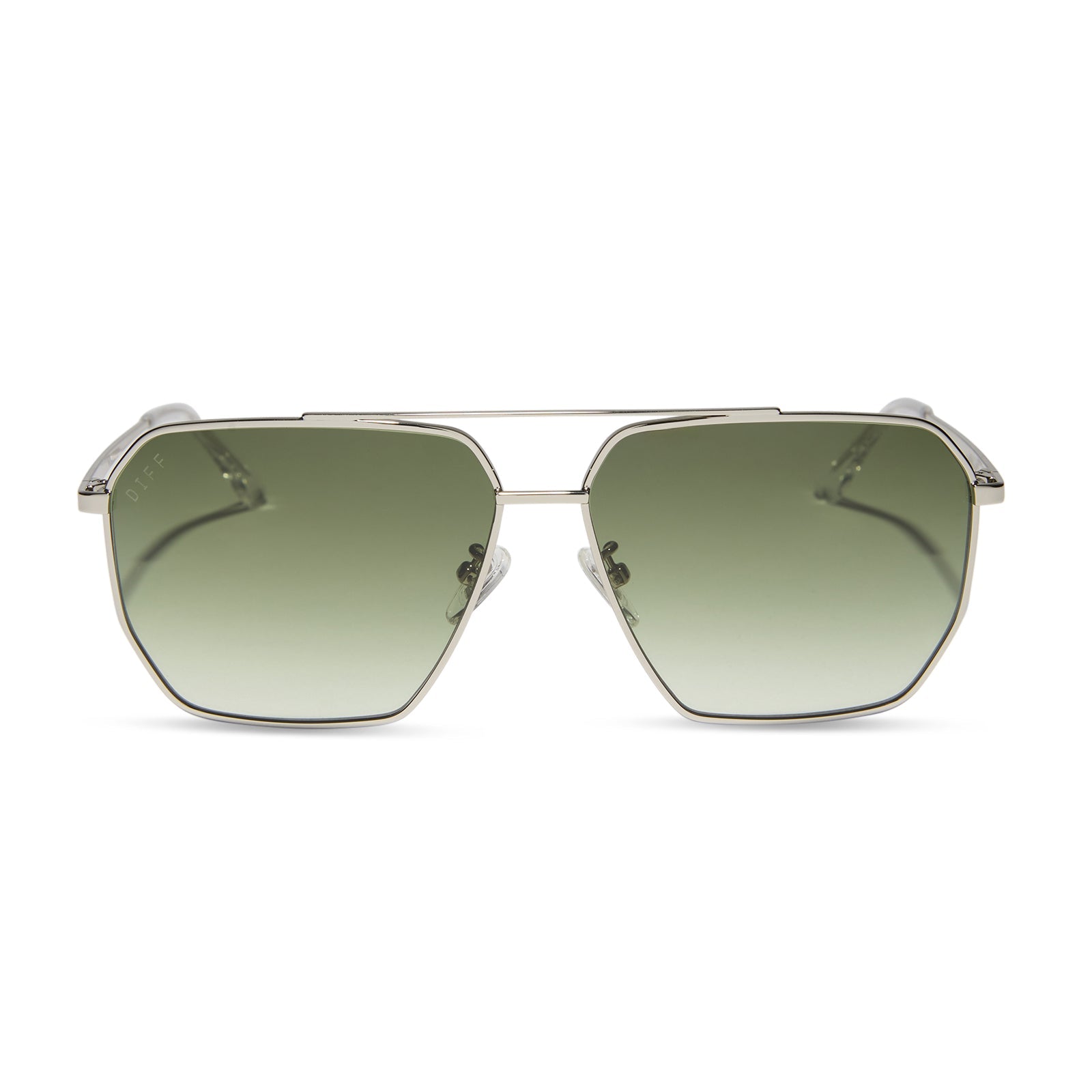 Womens | Berkely Sunglasses | Silver | Cool Matcha Gradient Lenses