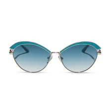 Womens | Bianca Barclay Sunglasses | Glittery Siren Teal | Silver/Teal To Grey Lenses