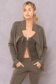 Women | Deluxe Carnaby Drape Coat | Olive