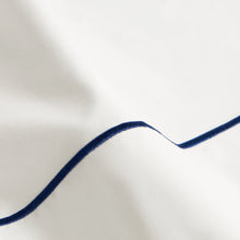 Crisp Australian Percale Sheet Set | Twin | White/Navy