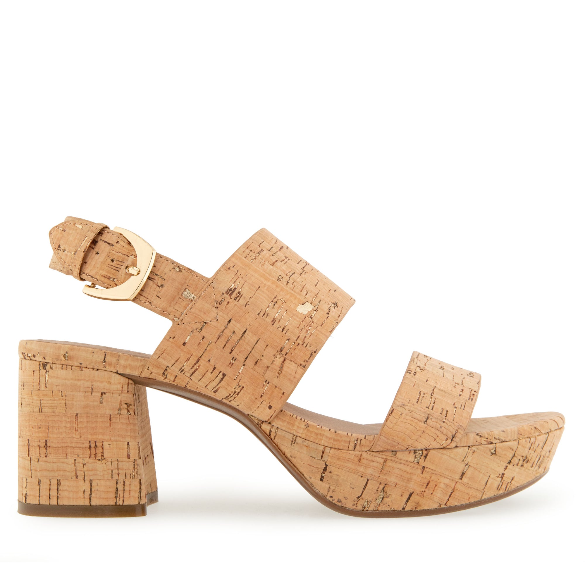 Camilia Sandal Platform | Natural/Gold Cork