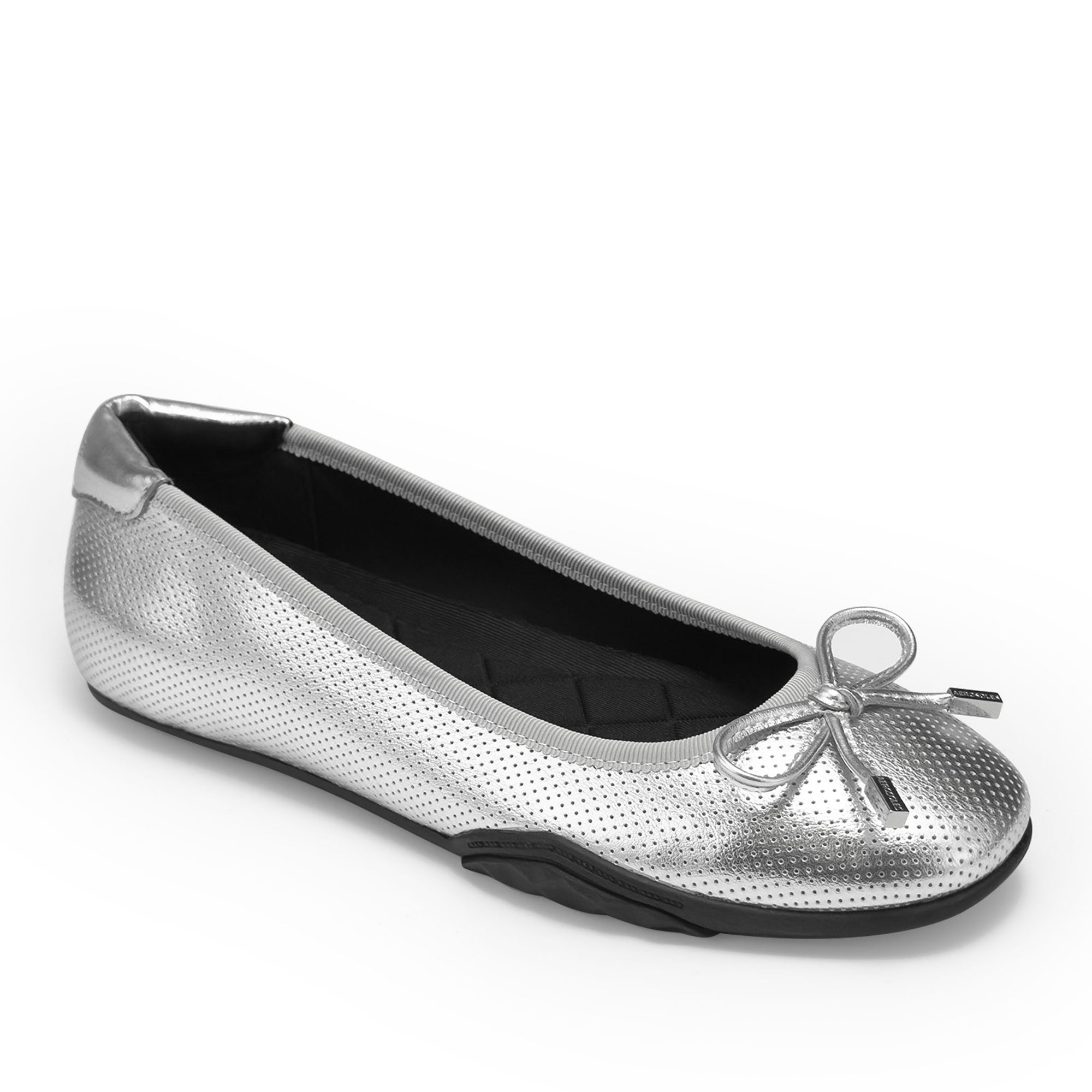 Onyx | Silver Metallic Perforated Faux Leather