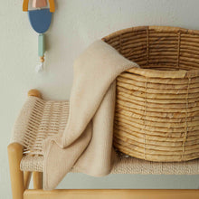 Cassie Cashmere Waffle Knit Baby Blanket | Soft Camel