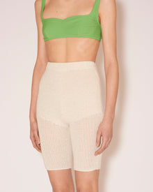 Womens | Paola Textured Cotton-Crochet Shorts | Creme