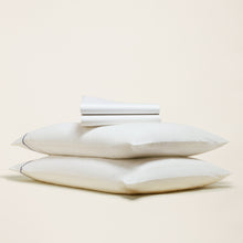 Crisp Australian Percale Sheet Set | Twin | White/Navy