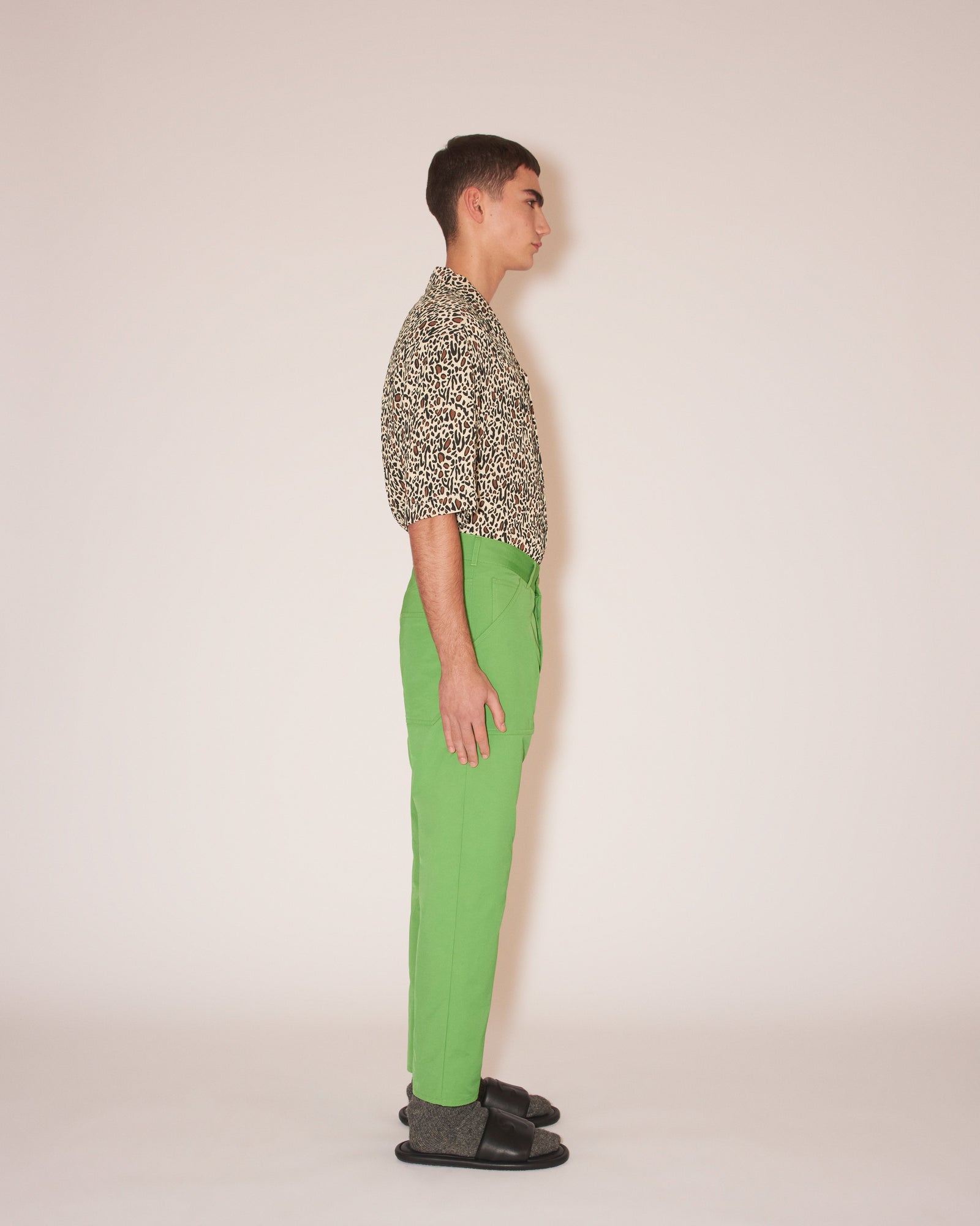 Mens | Jasper Cropped Straight-Leg Jeans | Green Ss22