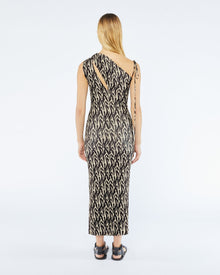 Womens | Camille Printed Mesh-Jersey Midi Dress | Brushtroke Animal