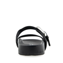 Lemon Sandal Footbed | Black Pebbled Leather