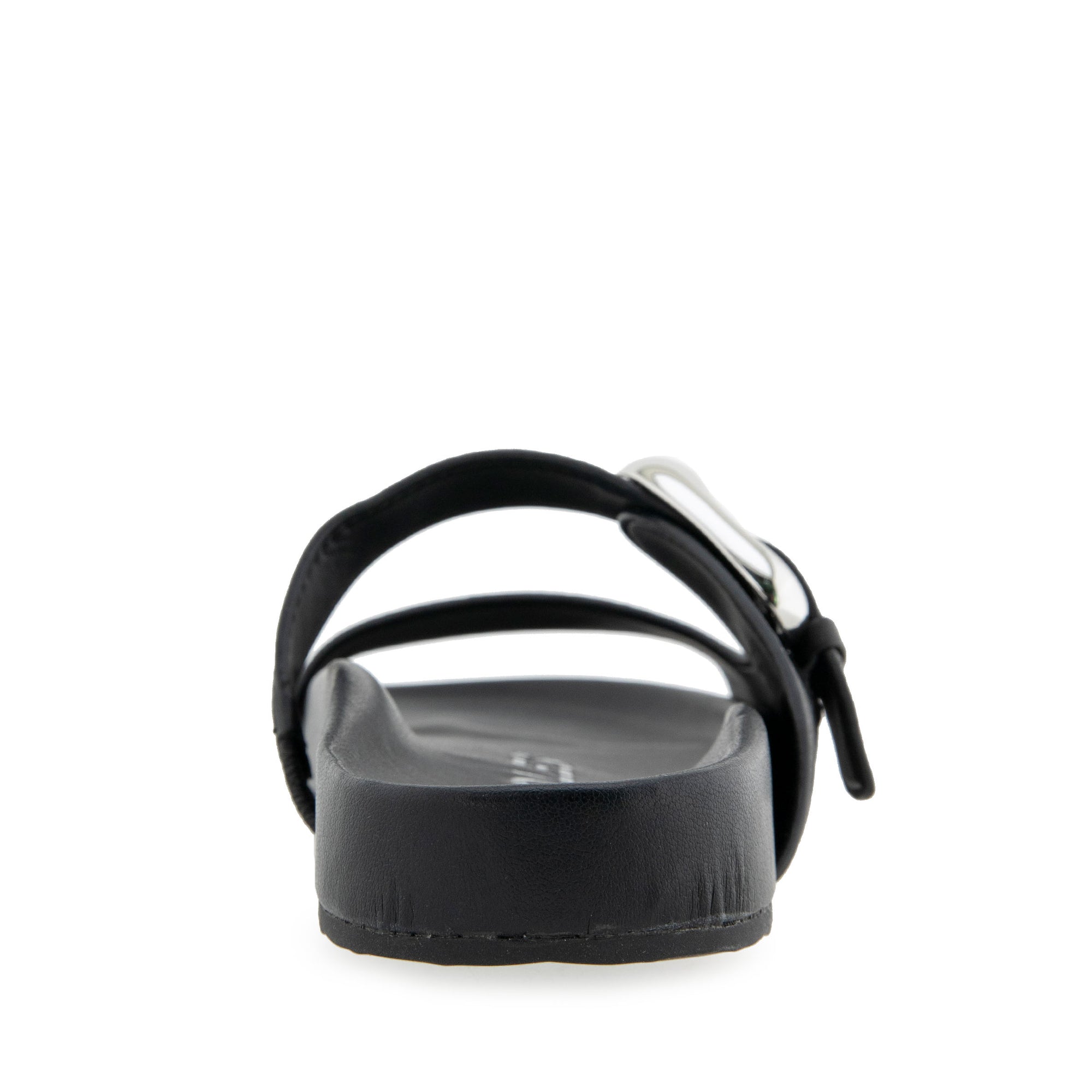 Lemon Sandal Footbed | Black Pebbled Leather