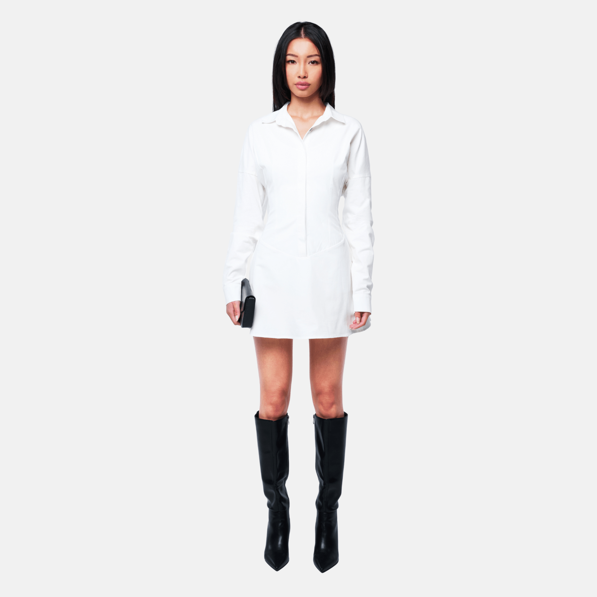 OW Collection ELLIE Shirt Dress Dress 001 - White