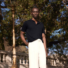 Mens | Elliot Featherlight Cashmere Short Sleeve Polo | Black