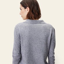 Womens | Camila Airy Cashmere Collared Sweater | Heather Grey