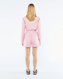 Womens | Brenna Okobor Alt-Leather Shorts | Pink