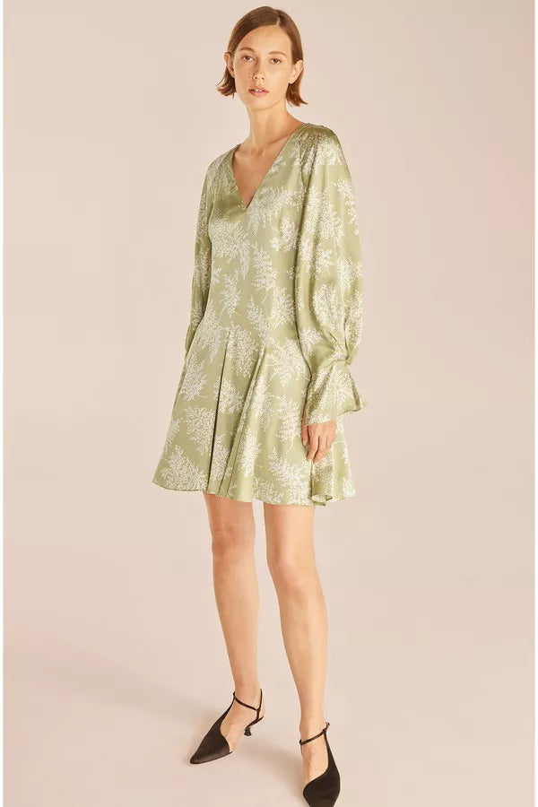 Godet Dress | Arden Fern Linen Combo