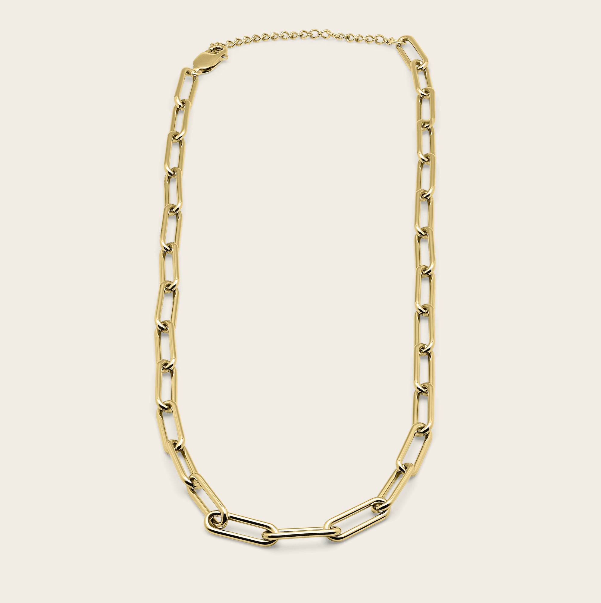 Womens | Large Paperclip Chain Necklace | 18K Gold Vermeil