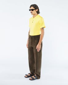 Mens | Tibes Alt-Suede Split-Hem Pants | Coffee Bean