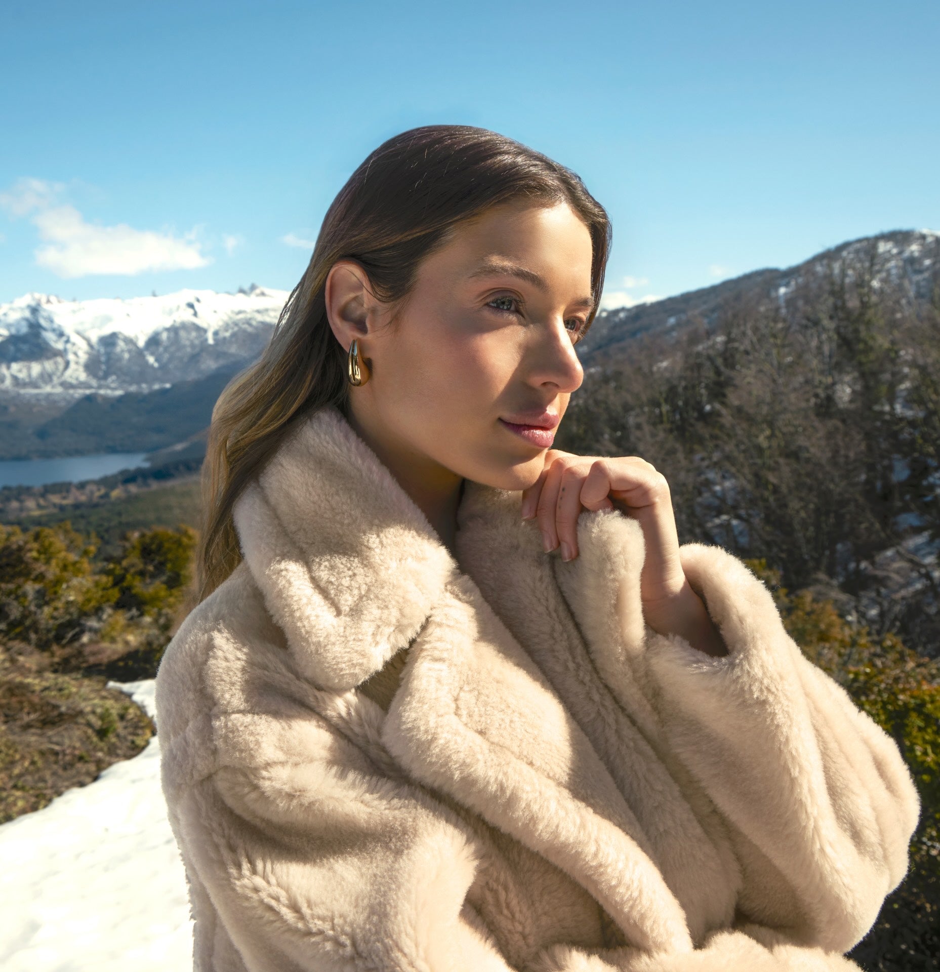 Womens | Charlotte Australian Wool Oversized Teddy Coat | Beige