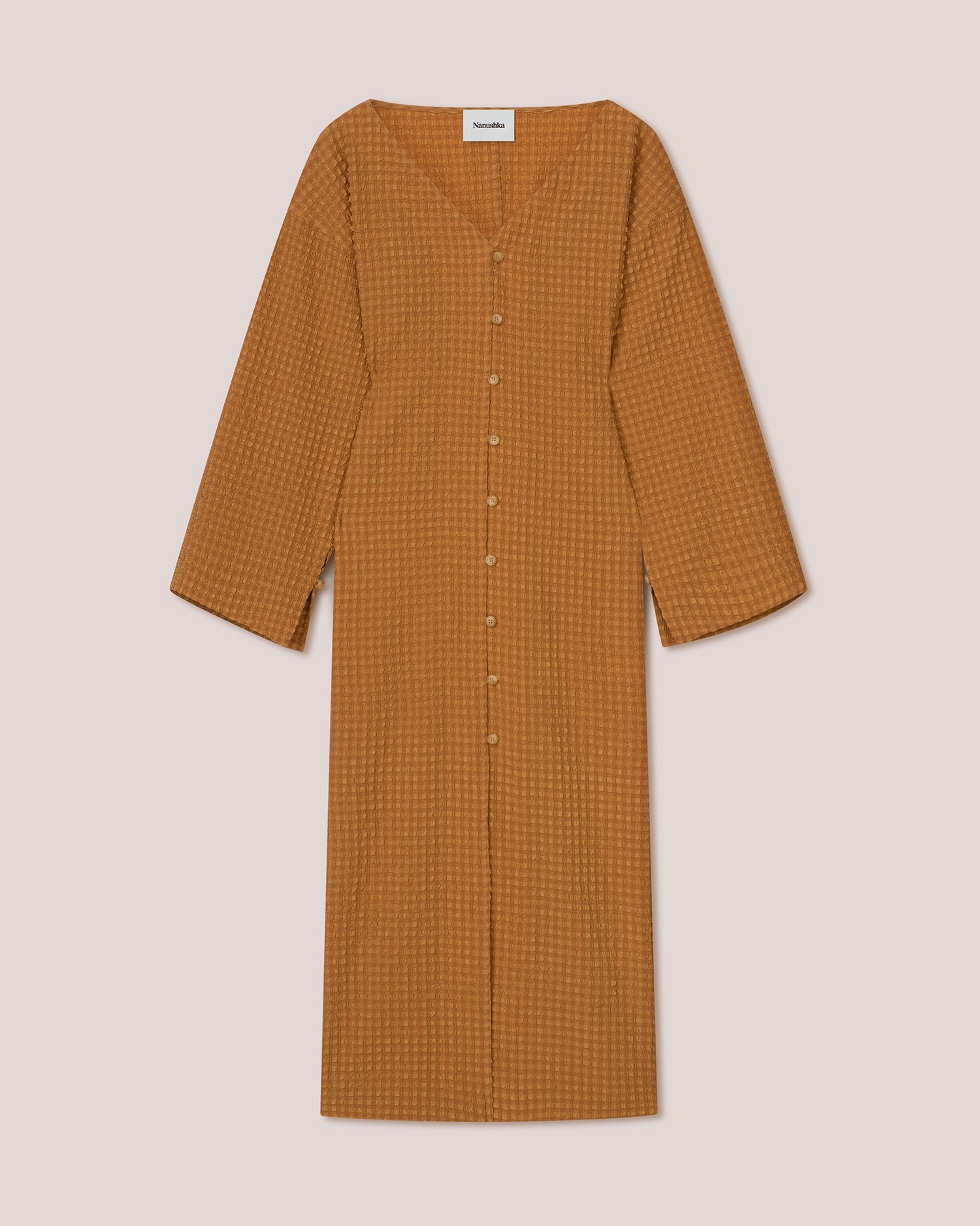 Womens | Verda Seersucker Maxi Dress | Camel