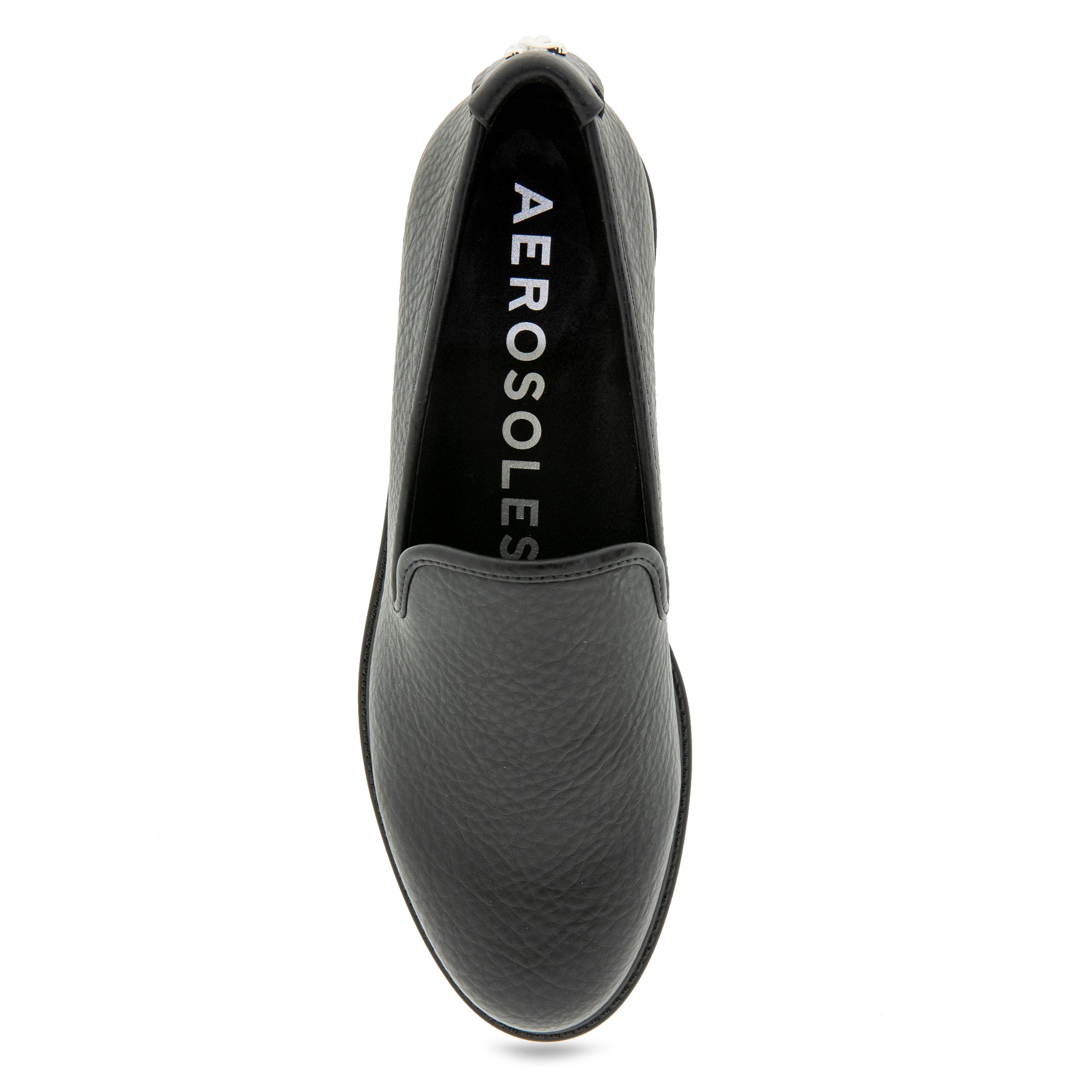 Poisy Tailored Loafer | Black Faux Tumbled