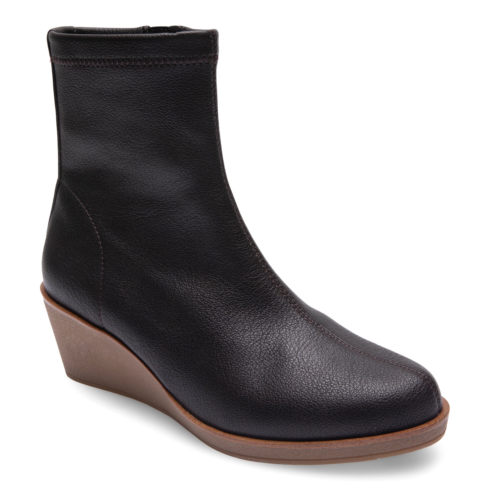 Binnie Bootie Wedge | Java Faux Tumbled Nubuck