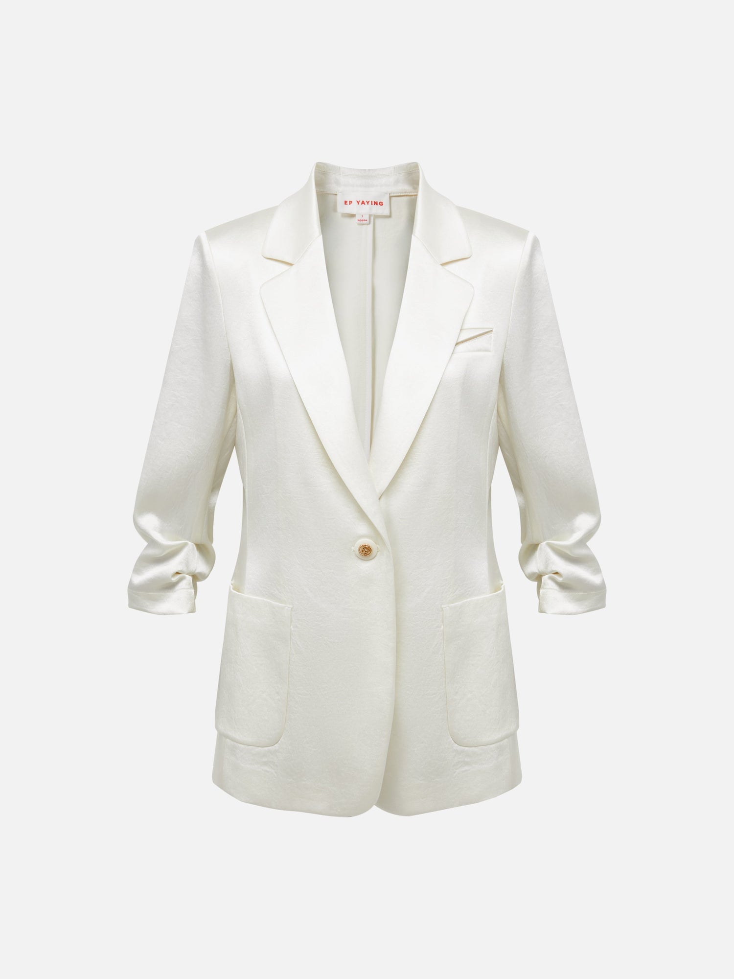 Notched Lapel Blazer | Beige