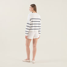 Womens | Florence Featherlight Relaxed Sweater | Navy/Ecru