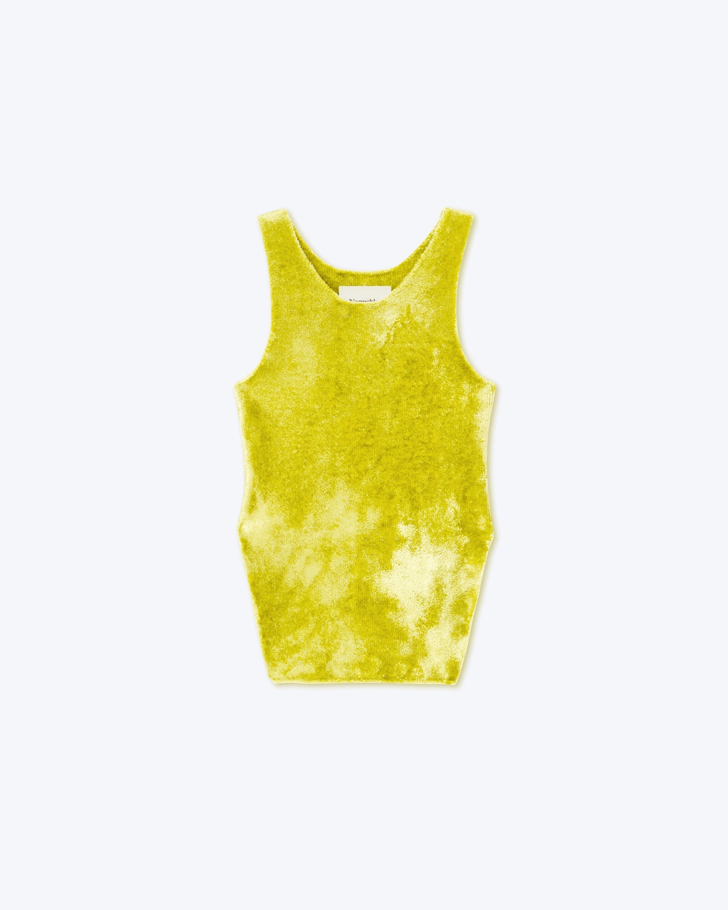 Womens | Veva Velour Knit Sleeveless Tank | Lime Velour