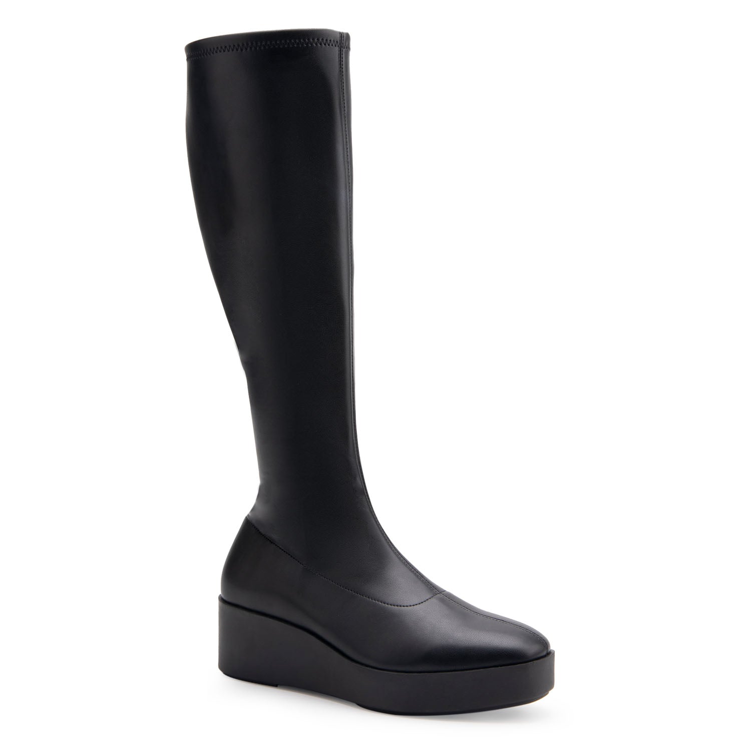 Cecina Boot Platform | Black Faux Leather