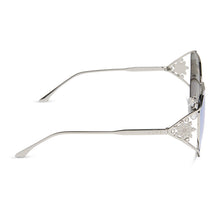 Womens | Elsa Sunglasses | Cool Silver Gloss Metal | Ice Blue Polarized Lenses