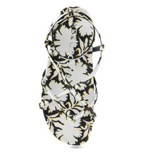 Leera Sandal Footbed | White/Black Printed Floral Faux Leather