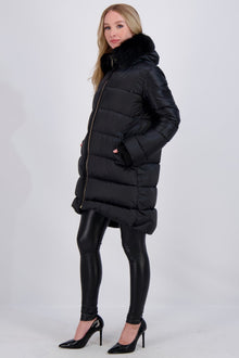 Après-Ski Jacket With Detachable Toscana Lamb Hood Trim | Women | Black x Black (V1)