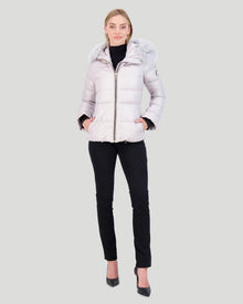 Après-Ski Jacket With Detachable Toscana Shearling Lamb Hood Trim | Women | Gray x Gray (V1)