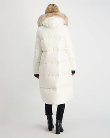 Après-Ski Jacket With Detachable Toscana Shearling Lamb Hood Trim | Women | Ivory x Whiskey (V2)