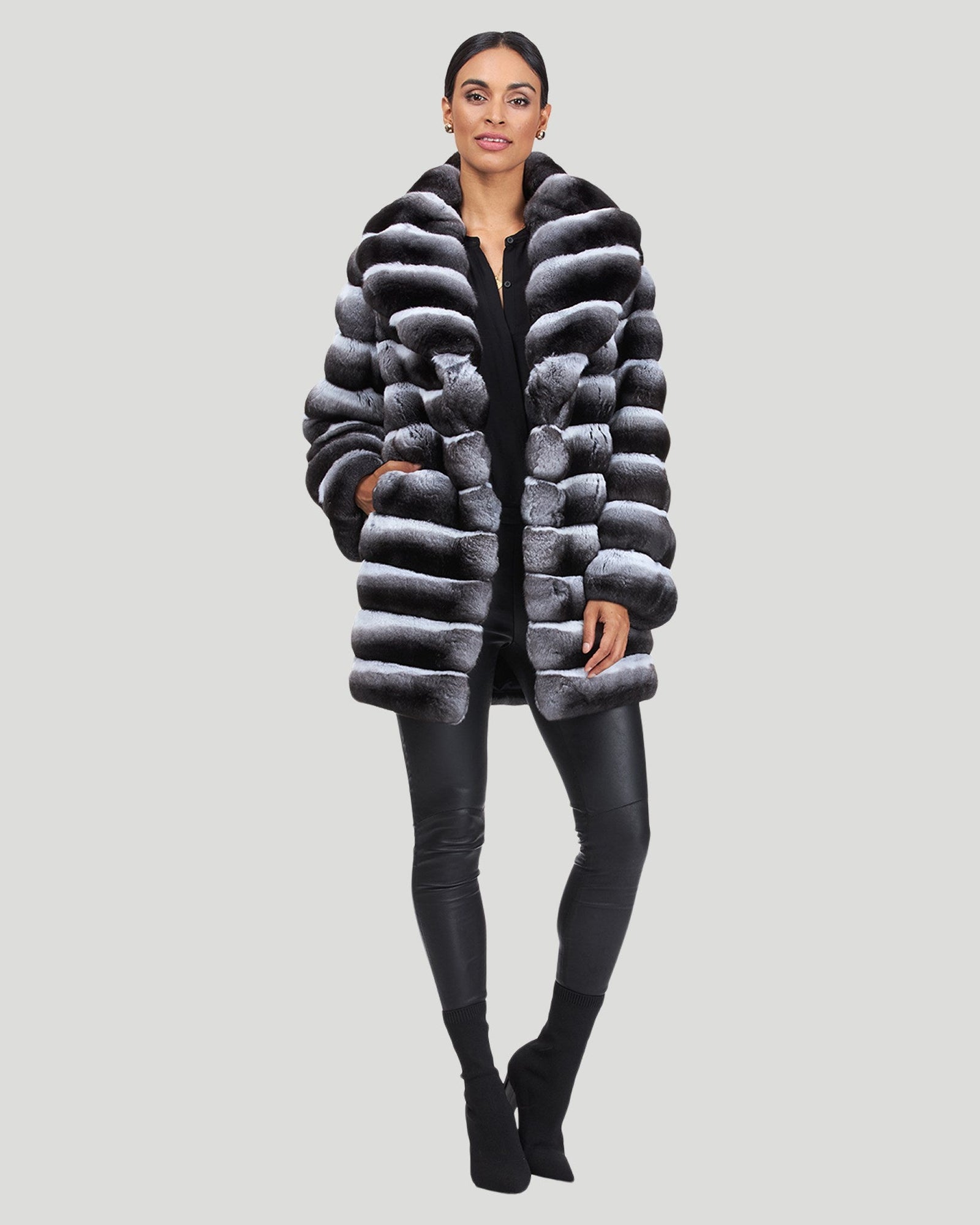 Classic Chinchilla Coat | Women | Gray