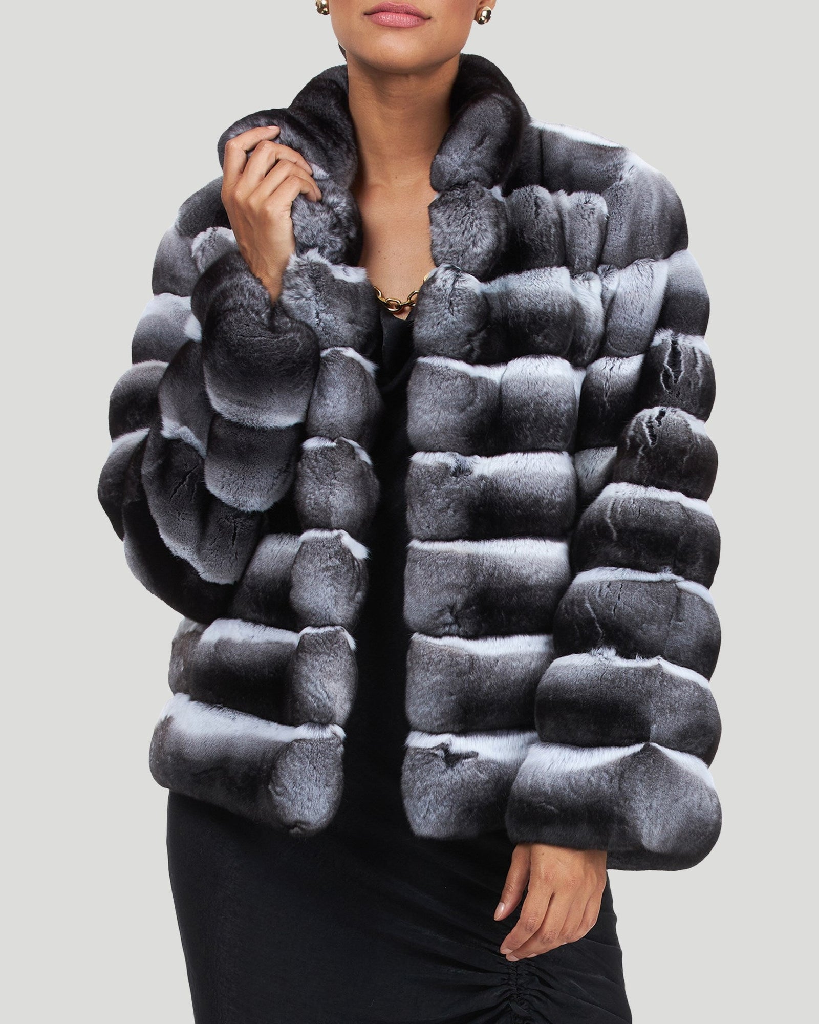 Classic Chinchilla Fur Jacket | Women | Gray