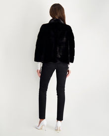 Horizontal Mink Jacket, Stand Collar | Women | Blackglama